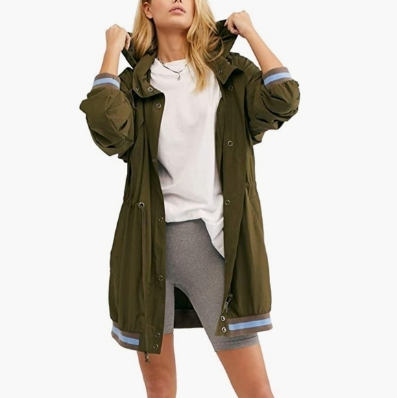 Free People Small Contrast-Trim Anorak Jacket - Picture 1 of 4